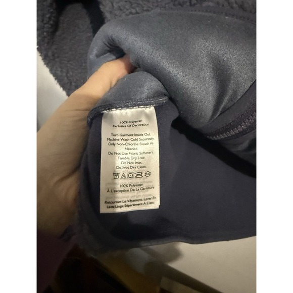 Eddie Bauer Sherpa Fleece Jacket Womens S Navy Blue Full Zip Lined Outdoor Cozy - Picture 3 of 5